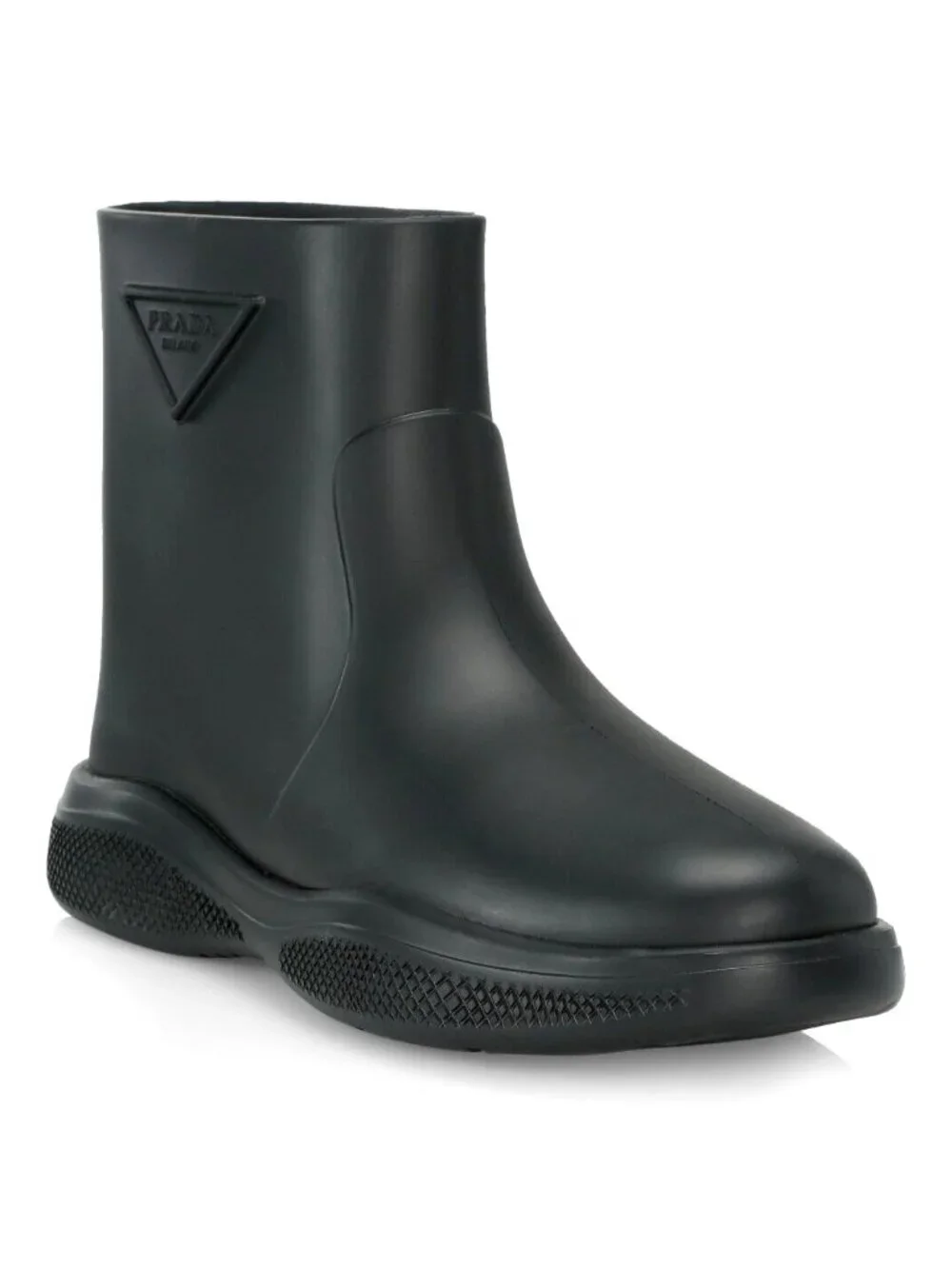 PRADA Mellow Men's Logo Ankle Rain Boots in Black Size 42 / US 9 - Italy Made